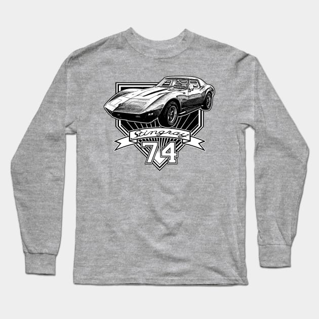 1974 Corvette Stingray Long Sleeve T-Shirt by CoolCarVideos